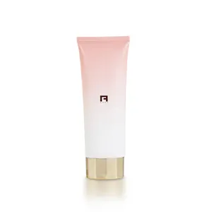 Gezichtsreiniger Crème Verpakking Buis Voor Gezicht Wassen 70/100/120/150Ml Crème Tube Nieuw Product Roze Pe Zachte Buis Cosmetische Gouden Dop