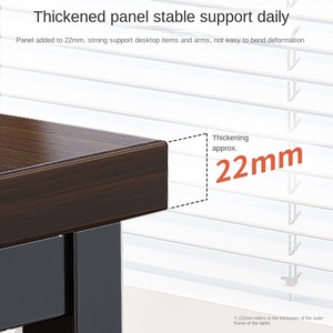 كبير بسيط حديث طاولة مزدوجة مدرب مكتب الكمبيوتر الصلبة الخشب طاولة العمل وكرسي مكتب مزيج للأسرة - Product Image 2