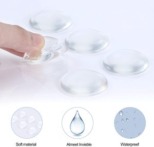 Lot de 6 protecteurs muraux de butée de porte en silicone, pare-chocs de porte auto-adhésif réutilisable, protégeant les murs des chocs de bouton de porte - Product Image 6