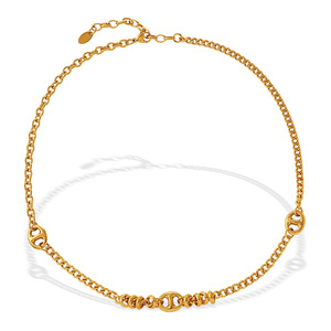 Collar de Acero Inoxidable Chapado en Oro con Hebilla de Nariz de Cerdo, Cadena de Clavícula Minimalista y Elegante para el Día a Día, No se Desvanece, Moda para Mujer - Product Image 3