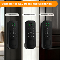Serrure de porte intelligente numérique WiFi avec empreinte digitale, serrure de porte intelligente électrique électronique imperméable pour extérieur AIEN avec application Tuya TTLock