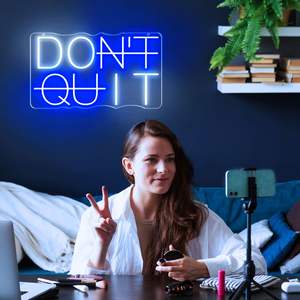 Letrero Luminoso LED 'DONT QUIT' para Decoración de Pared, Regulable, para Hogar, Centro Comercial, Cuarto de Hombre, Oficina, Gimnasio - Product Image 1