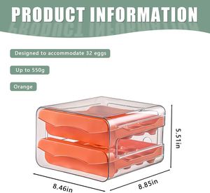 Kitchen Plastic Egg Organizer <b>Fridge</b> Holder with Rotatable 6-Grid Design Eco-Friendly & Durable Flip Top Lids - Product Image 2
