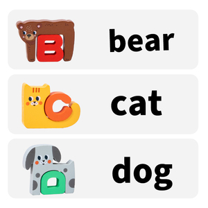 Montessori Wooden Dinosaur Animal Alphanumeric Matching Building Blocks Set Educational Toy for Children's Early - Product Image 2