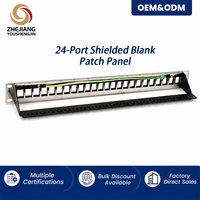 Panneau de brassage réseau modulaire blindé Cat6 24 ports, 19 pouces 1U, à montage en rack, STP RJ45