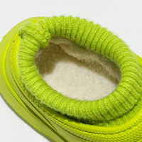 Bosirui Pantoufles d'hiver douces pour femmes en EVA antidérapantes en coton Chaussons chauds en fourrure avec semelle intérieure en fourrure Mules d'intérieur à talons hauts BSR