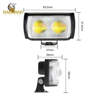 Mini Systèmes d'Éclairage de Conduite, Lentille Double Couleur Blanc Jaune, Projecteur LED, Phare Antibrouillard, Ampoule pour Vélo, Moto