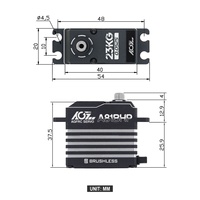AGFRC Servo moteur sans balais à engrenages métalliques 23 kg 0.052sec Hi-Speed Digital RC Servo 4.8-8.4V pour pièces d'avion RC à l'échelle 1/8th