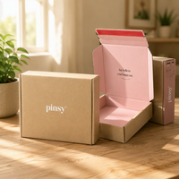 Boîte d'expédition en carton ondulé rose avec logo imprimé personnalisé pour l'emballage de marques e-commerce, vente en gros, commande en vrac