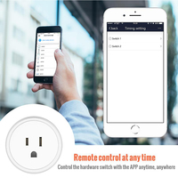 Tuya Smart Prise d'alimentation standard américaine Application mobile Télécommande Adaptateur sans fil Travail Alexa/Google Prise auxiliaire