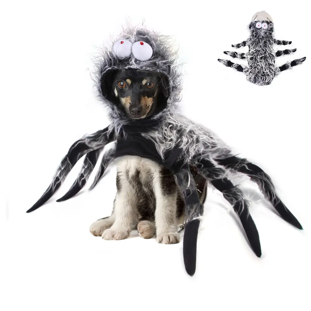 Disfraz de araña con patas de araña para Halloween, disfraz de gato y perro escalofriante, 2022