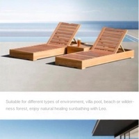 Chaise longue de jardin en teck massif, style nordique, pour villa, hôtel, piscine, mobilier d'extérieur de loisirs