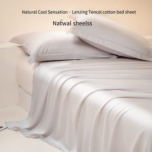 Parure de lit de luxe en coton pur, couleur unie, sensation fraîche, drap de lit et housse de <span class=keywords><strong>couette</strong></span>, best-seller - Product Image 4