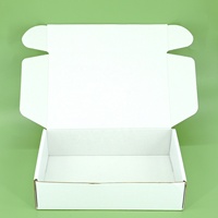 Boîte d'expédition pliante en carton ondulé blanc personnalisée avec logo pour le commerce électronique