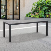 Table à manger rectangulaire en aluminium durable au design moderne pour cour, jardin, cuisine, hôtel, usage familial, mobilier d'extérieur