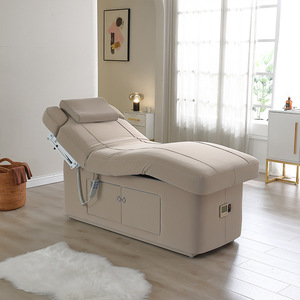 Customizable Factory High End Beige Storage Salon Massage Bed 2 3 Motors Electric Lash Facial <b>Table</b> Beauty Bed With Storage - Product Image 2