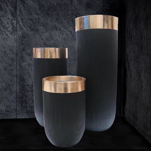 Florero de lujo negro y dorado para decoración del hogar Florero de piso Florero grande de <span class=keywords><strong>36</strong></span> pulgadas de alto - Product Image 5