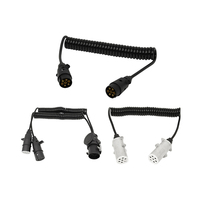 Câble de sécurité de remorque 24V TPU 15pin à 2x7Pin 2-en-1 2x(6x1 + 1X1.5mm2) prise en métal ABS/EBS câble de remorque bobine spirale cordon de remorque