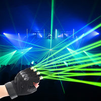 Gants laser LED rechargeables rouges, verts et violets pour DJ, soirées en club, bars et spectacles sur scène