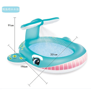 Piscina Inflable con Forma de Ballena y Función de Rociado para Niños y Bebés, Uso en Interiores, Aproximadamente 201X196X91Cm, Material de PVC - Product Image 3