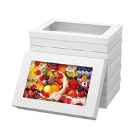 Boîte en carton ondulé personnalisée pour cadeaux, bougies, pâtisseries, aliments pour bébés, pliable, à emporter, jetable, avec laminage mat