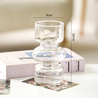 Vase en verre teinté de style médiéval français, décoration de table haut de gamme pour salon, niche pour fleurs hydroponiques