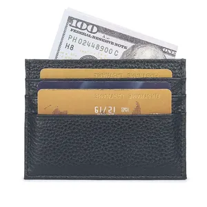 Custom Colors Compact Leather Wallet Men Rfid Blocking Slim Leather Card Holder