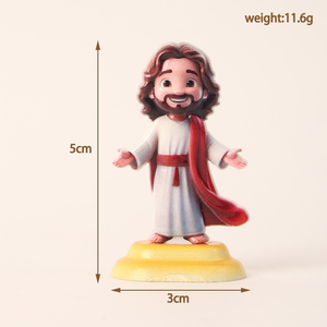 Hand-painted Jesus Figurine <b>Ornament</b> Resin Craft for Desktop Decoration Christmas and <b>Easter</b> Christmas Jesus Bobble Head - Product Image 3