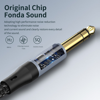 Câble audio TRS 6,35 mm mâle-mâle, tressé en nylon avec conducteur en cuivre pur pour ordinateur et écouteurs, qualité stable, charge rapide