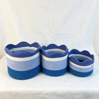 Panier en corde de coton tressée de haute qualité, écologique, personnalisable, avec poignée durable, design pliable, lavable, recyclable, rangement moderne