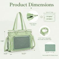 Kit d'accessoires DIY pour sac bandoulière Ita - Fenêtre transparente, design en dentelle Y2K Kawaii, fermeture éclair, étanche pour épingles/badges