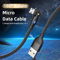 Cable de carga rápida OEM 3A, USB a Tipo-C 180 Doblado en forma de L a C/L/M Cable DE DATOS DEL TELÉFONO A