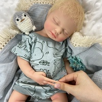 Boneka Bayi Silikon Solid Loulou 20 inci, Buatan Tangan, Detail Tubuh Realistis, Rambut Pirang Pendek Premium, Anatomi Tubuh Tepat