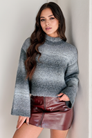 Vente en gros sur mesure Pull rayé en laine à col haut Pull ample et décontracté en tricot Pull chaud d'hiver