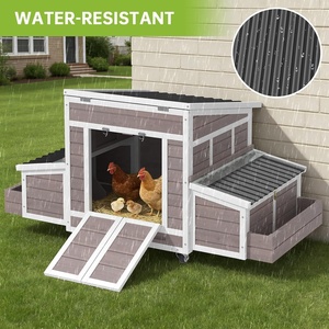 Grand poulailler en bois d'extérieur de 65,75 pouces avec 4 nichoirs, montage facile pour pelouse et jardin, pour 4 à 6 poulets - Product Image 3