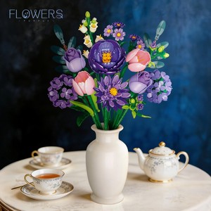 Bloques de Construcción de Flores en Flor, Ladrillos de Plástico, Plantas Decorativas, Decoración, Regalo - Product Image 5