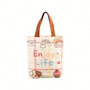 Design Custom <b>Large</b> Canvas Tote Bag with Pocket and Zipper Custom <b>Printed</b> Logo and Own Design for Supermarket Use - Product Image 1