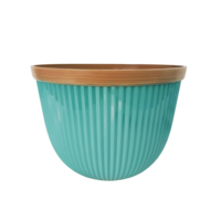 Pot de fleurs vertical à texture côtelée avec bord doré, grand modèle en PP, personnalisation de la couleur, trou de drainage, durable, léger, pour intérieur