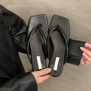 Chanclas de suela gruesa para mujer, estilo verano 2026, a juego con faldas, sandalias plateadas con temática playera - Product Image 5