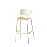 Tabouret de bar moderne à haute assise, design nordique, réglable, robuste, écologique, avec dossier en plastique, pour hôtel, villa, salle à manger, usage extérieur