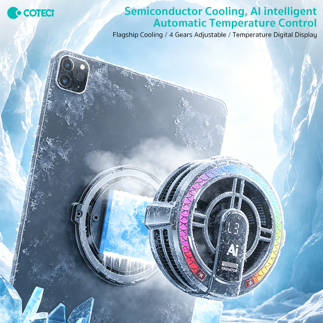 COTECi Magnetic Adsorption Super Large Cooling Chiplong-Lasting Icy Coolness Cooling Radiator for Tablet