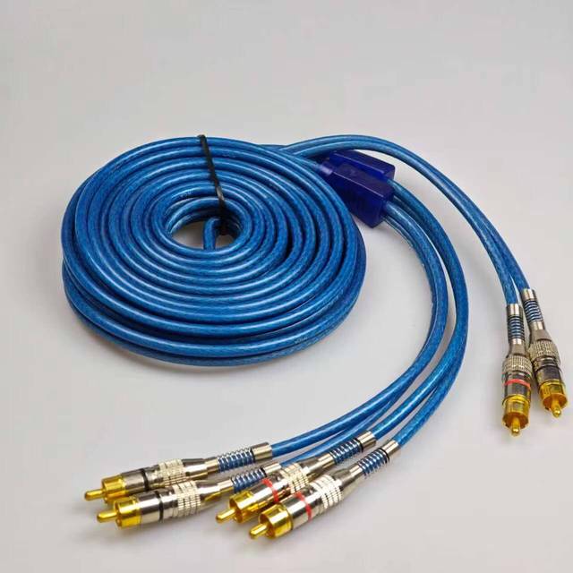 Gold-plated RCA cable, fully shielded, pure copper, dual-channel HiFi stereo audio cable