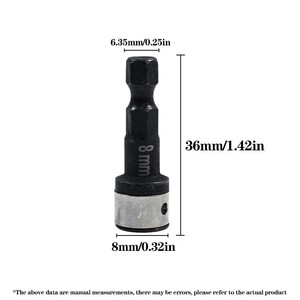Adaptateur de douille hexagonale de 8 mm, embout de perçage, tête de douille, outil en acier au carbone, convertisseur pour outils électriques - Product Image 3