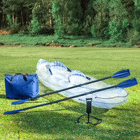 Vanace Nouveau Design Portable Double Pliable Canoë De Pêche Gonflable 2 Personnes Transparent Kayak Canoë Bateau avec Pagaie à Vendre