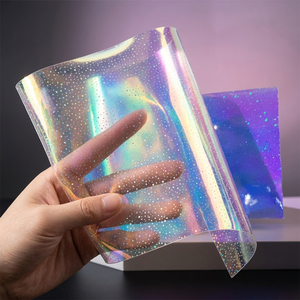 Pellicola Olografica Glitterata a Freddo Eco-Friendly ad Alta Lucentezza in PVC, Larghezza 1,4m per Adesivi Regalo e Artigianali - Product Image 1