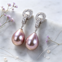 Boucles d'oreilles en perles baroques Edison de luxe fantastiques, de grande taille, couleur naturelle, qualité AAA, 11-12 mm, vente en gros de l'usine de Zhuji