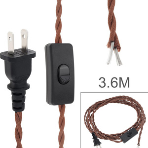 Ensemble de cordons de <span class=keywords><strong>lampe</strong></span> à 2 broches Standard US 2 * 18AWG câble textile torsadé 303 interrupteur marche/arrêt dépouillé extrémité femelle pour appareil ménager - Product Image 5