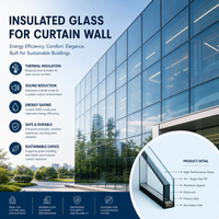 Livraison rapide, unité de verre isolant clair 6+12A+6 pour mur-rideau
