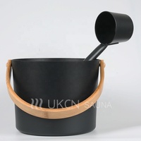 Set Aksesoris Sauna Aluminium Oceanic - Ember dan Sendok Sauna, Termometer Sauna, Higrometer Sauna, dan Timer Pasir