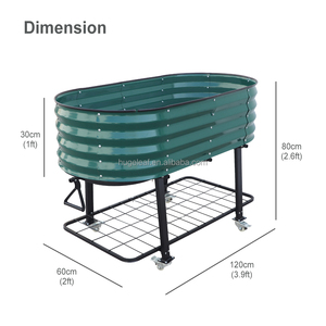 Kit <span class=keywords><strong>de</strong></span> jardinière surélevée auto-arrosante mobile facile à assembler, en métal, pour extérieur, avec pieds et <span class=keywords><strong>étagère</strong></span> - Product Image 2